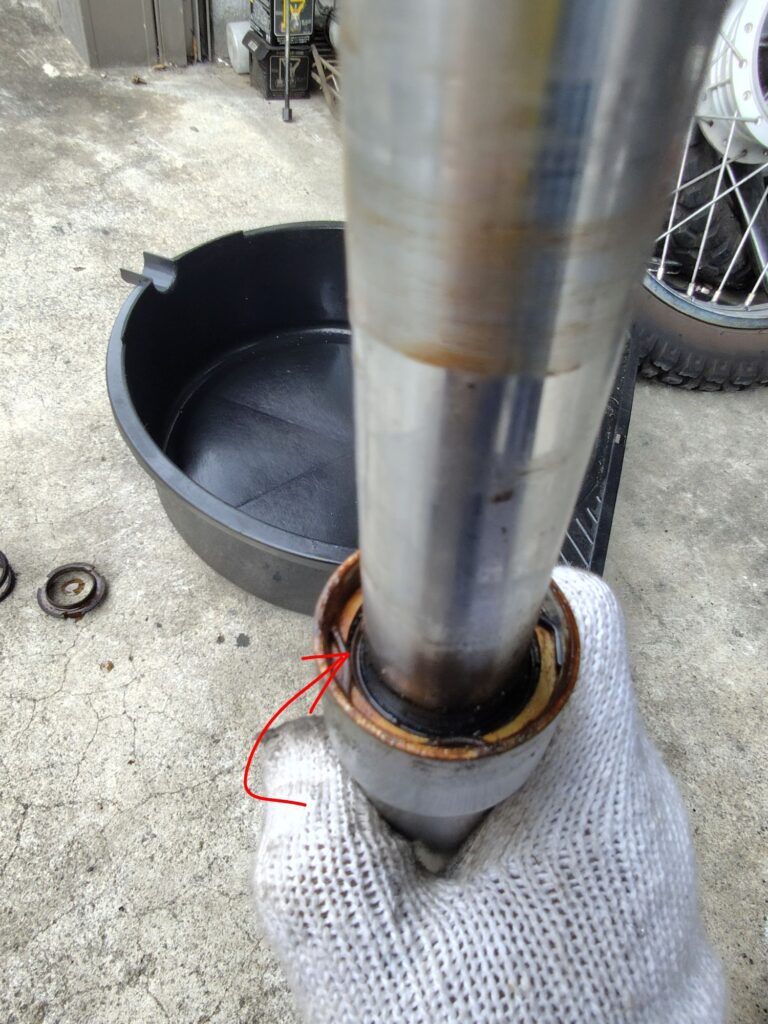 K90　フロントフォークオイル漏れ　オーバーホール