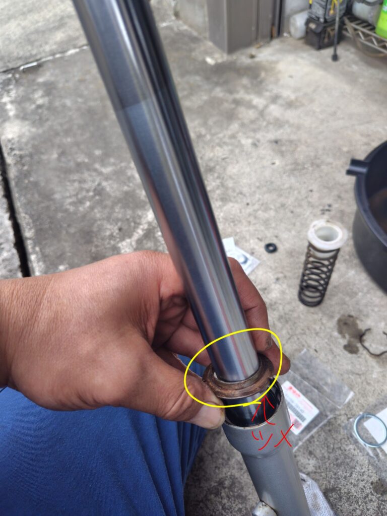 K90　フロントフォークオイル漏れ　オーバーホール